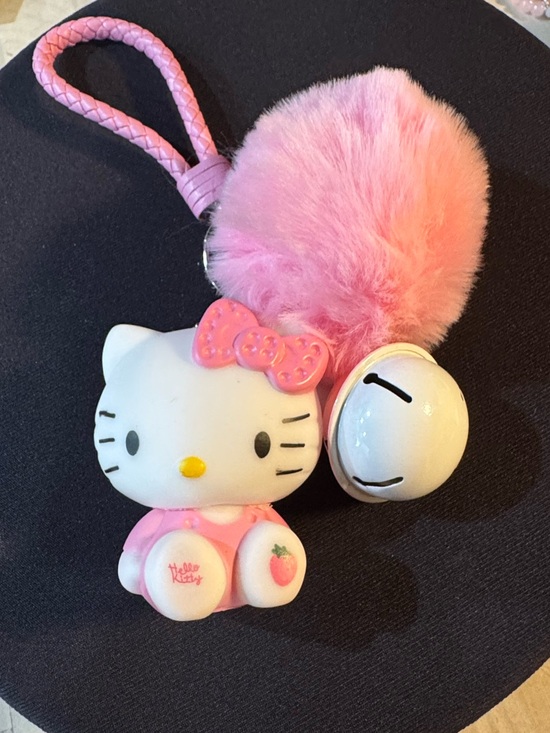 Hello Kitty Accessories - Hello Kitty Pink Pom Pom Bag charm with Bell